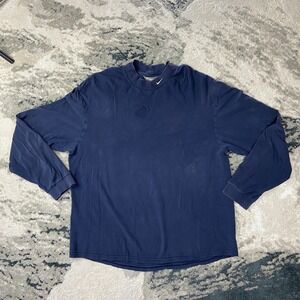 Vintage Y2K Nike Shirt Mens Large Navy Blue Stretch Mock Neck Long Sleeve
